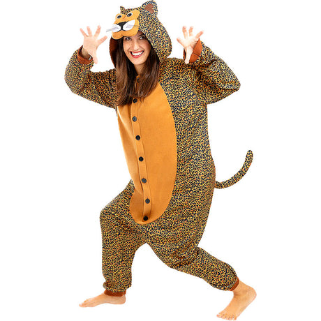 Disfraz de Leopardo onesie adulto unisex Perfil