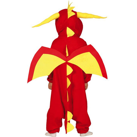 Disfraz de Dragón Rojo Kigurumi para niño espalda