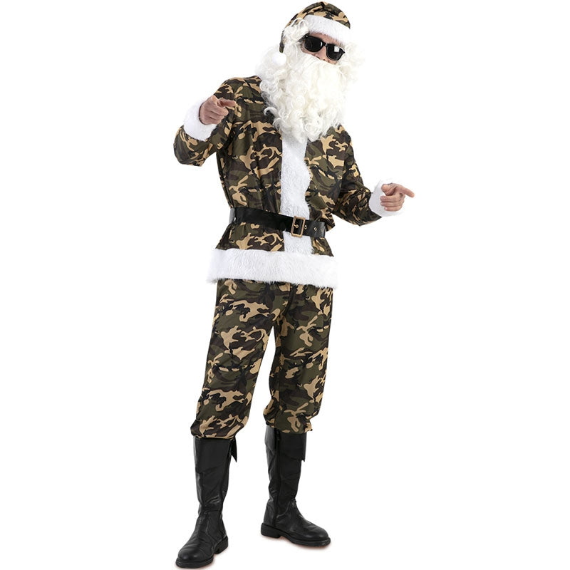 Disfraz de Papá Noel camuflaje para hombre