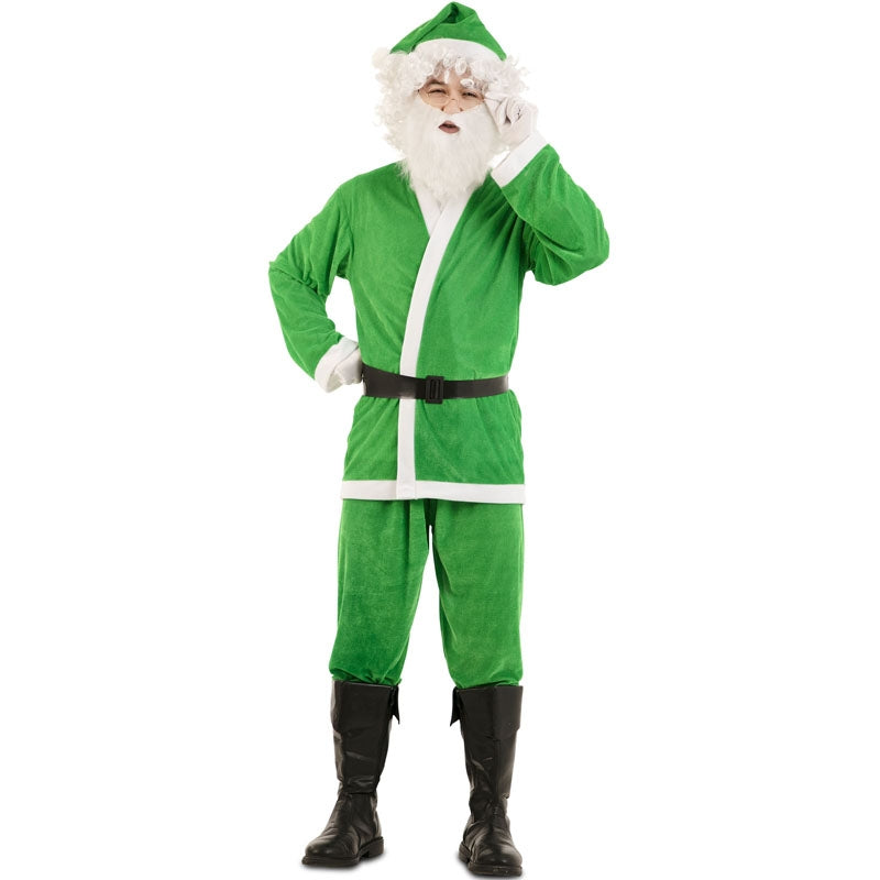 Disfraz de Papá Noel Verde para adulto