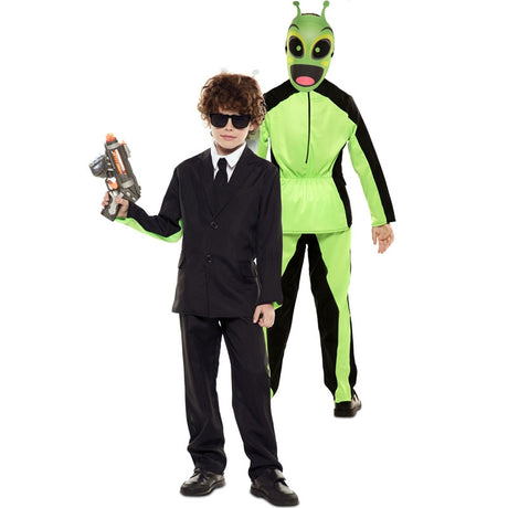 Disfraz Doble de Men in Black y Alíen para niños