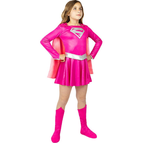 Disfraz de Supergirl rosa para niña