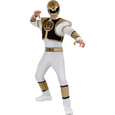 Disfraz de Power Ranger Blanco para hombre