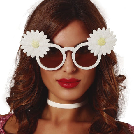 Gafas Blancas con Margaritas