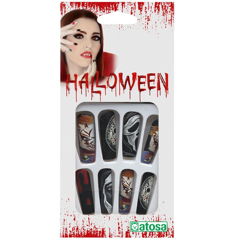 Uñas Halloween con personajes de cine de miedo